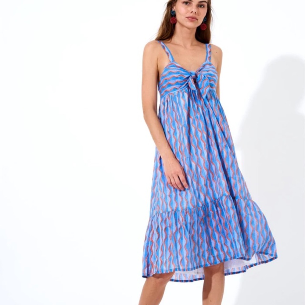 Oliphant blue summer slip dress S
